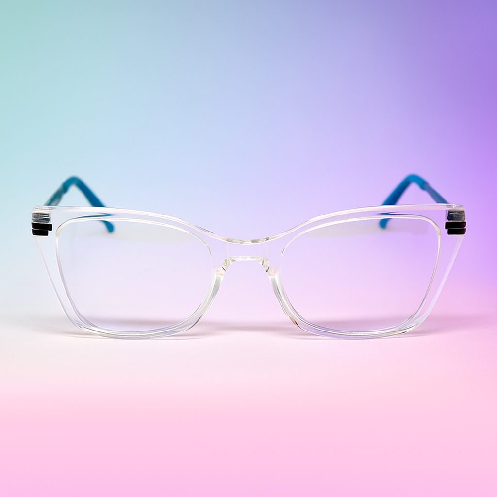 Marco Óptico At Night - Modelo Semi Cat Eye TR90 Transparente con BlueBlock