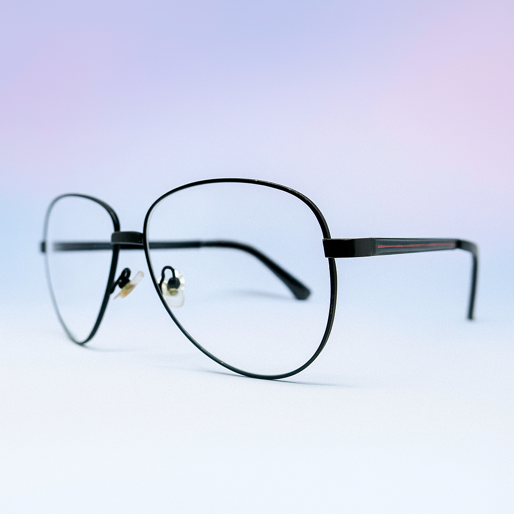 Marco Óptico Aviador Negro Unisex - At Night Sunglasses