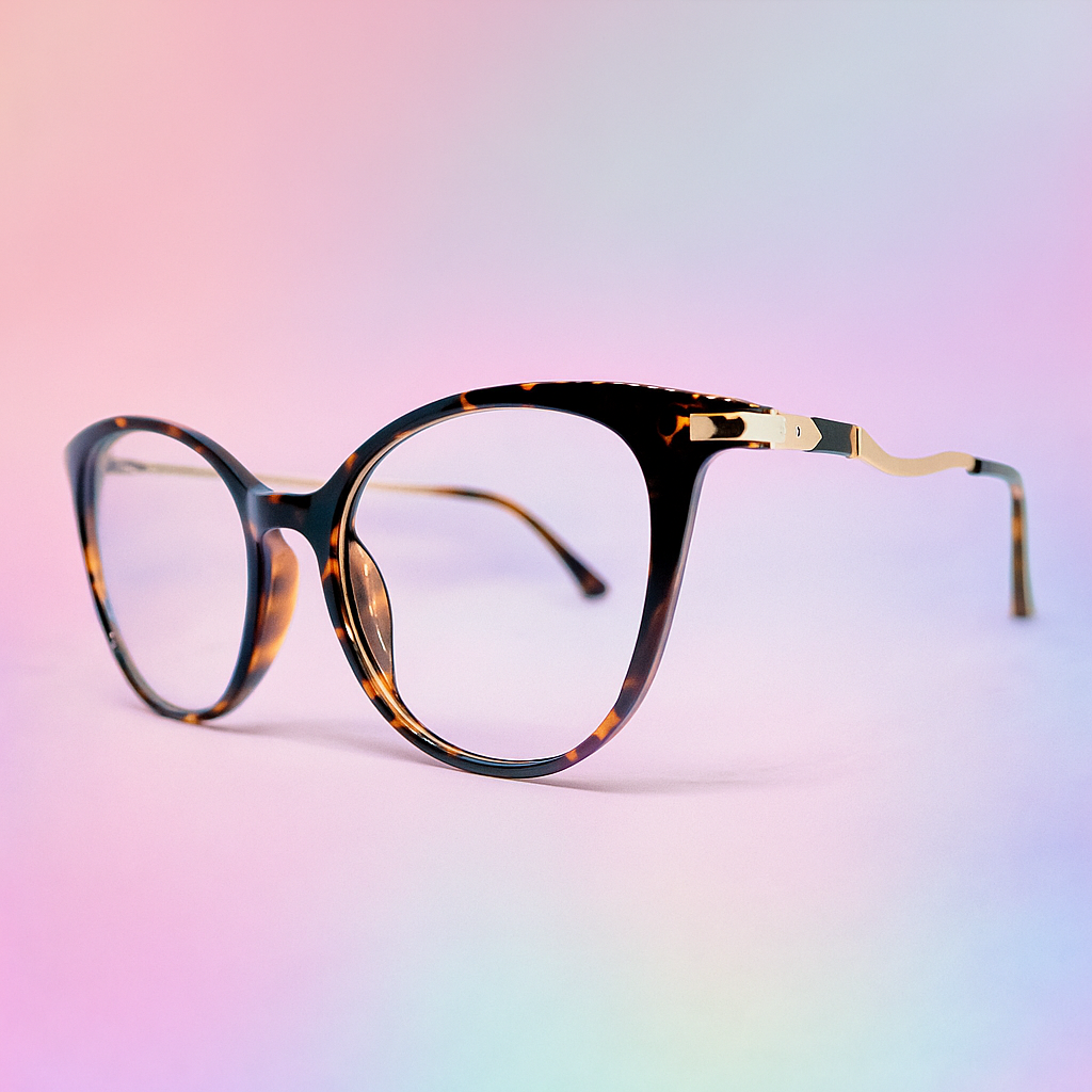 Marco Óptico Cat Eye Oversize Tortoise con BlueBlock | At Night