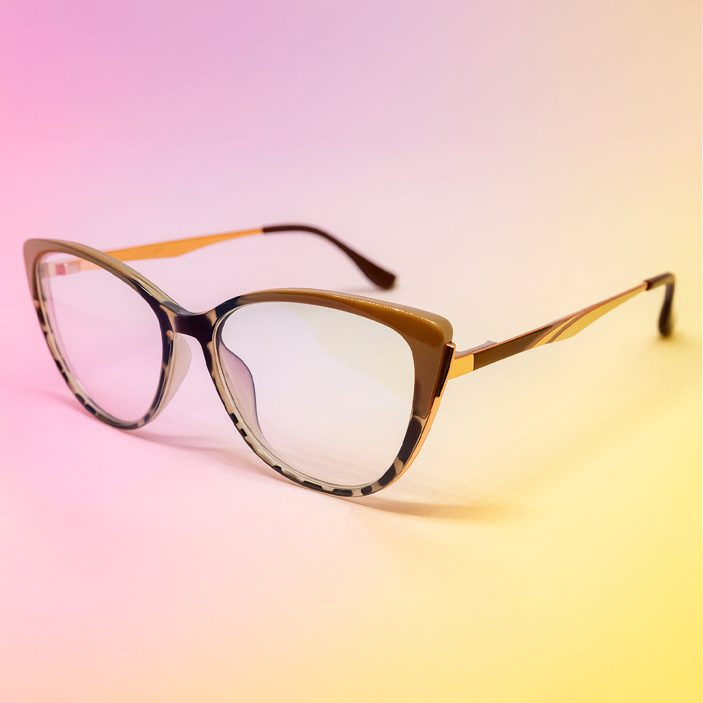 Marco Óptico Cat Eye Tortoise Animal Print Unisex con BlueBlock | At Night