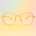 Marco Óptico Premium Retro Round Champagne con BlueBlock - At Night Sunglasses