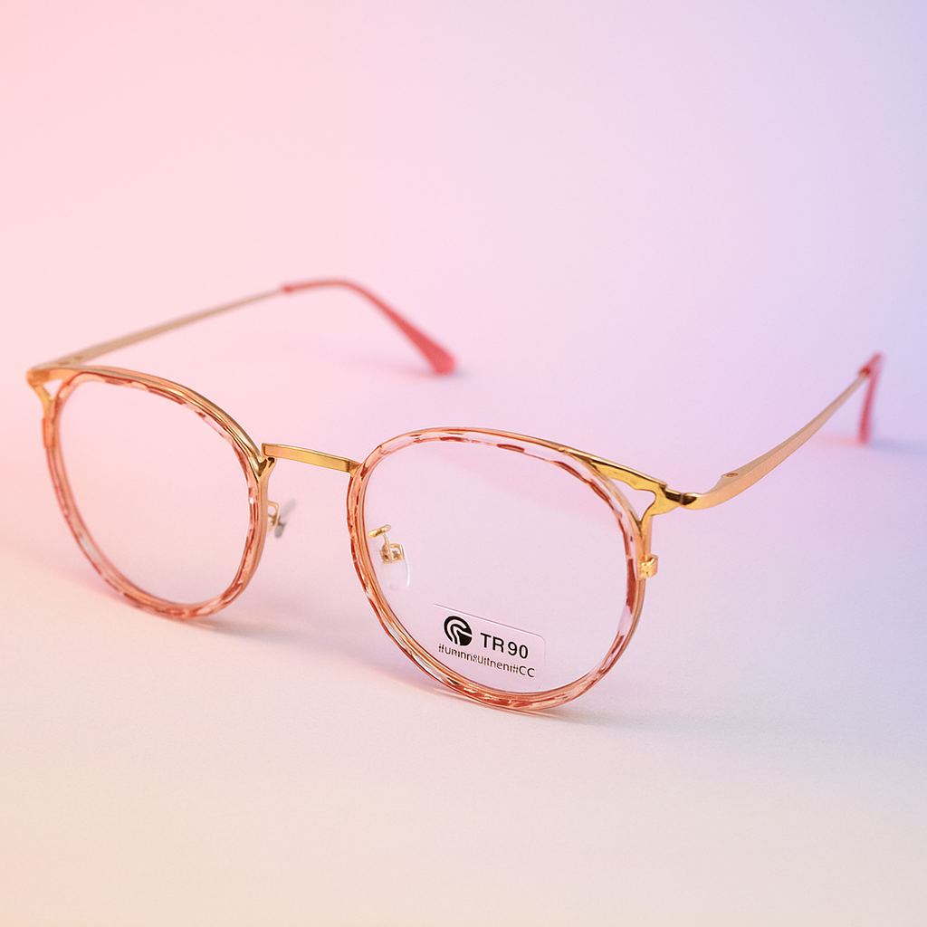 Marco Óptico Redondo Rosado Light At Night | TR90 + BlueBlock | Unisex