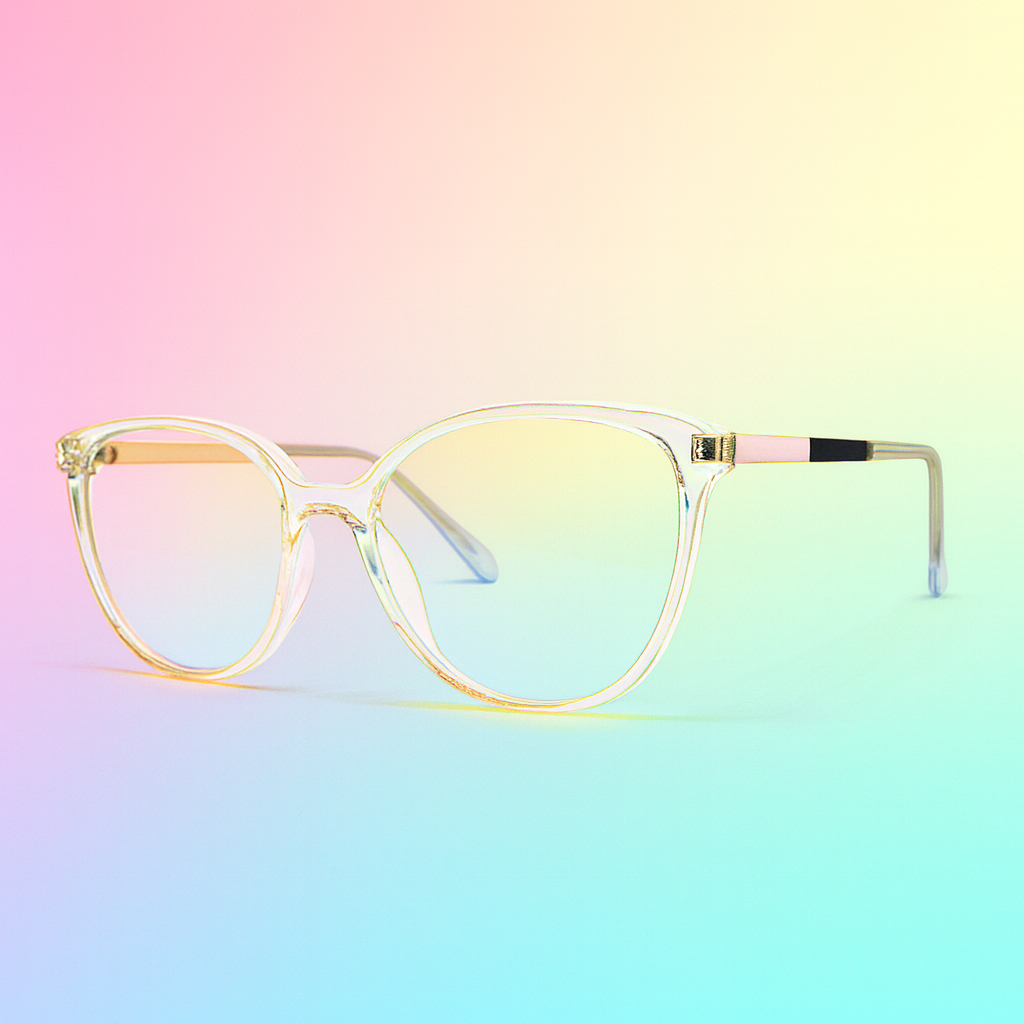 Marco Óptico Round Clear Transparent BlueBlock - Unisex / At Night