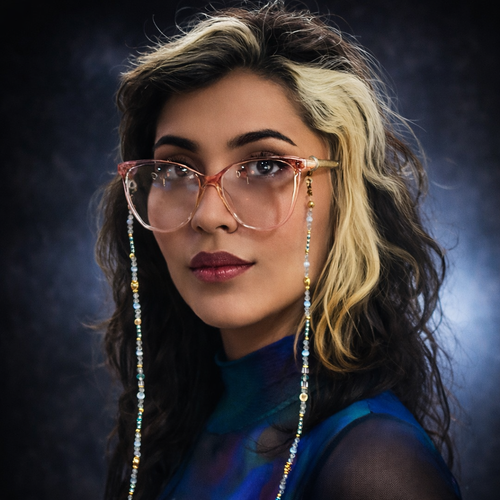 Cadenita para Gafas en Murano Azul y Lapislázuli - Hecha a Mano, Ultra Liviana