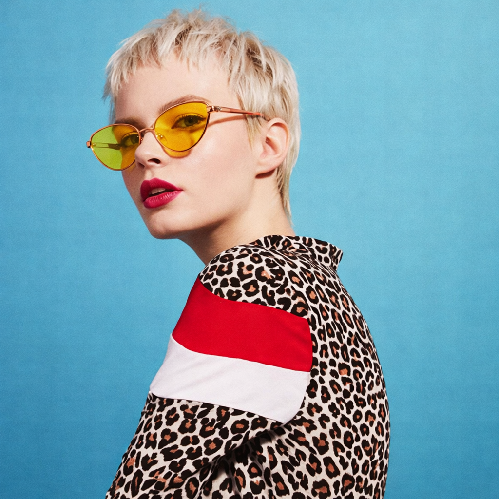 Gafas Cat eye Lente Amarilla | Marco Bronce Metal | At Night Sunglasses