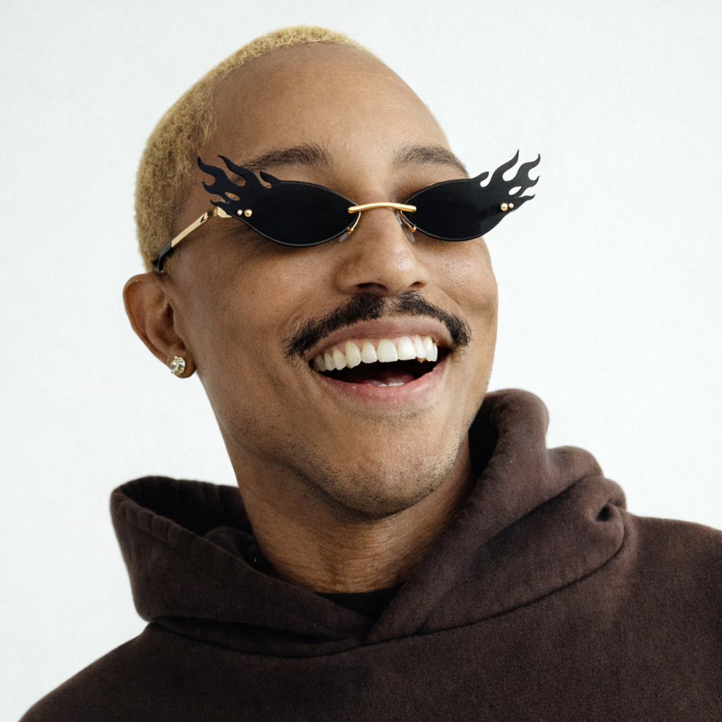 Gafas Fire Flame Rimless - Diseño Llama, Sin Marco | At Night Sunglasses