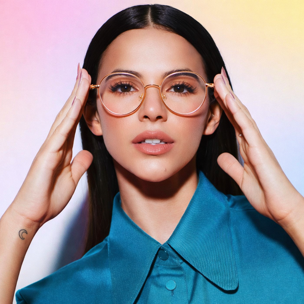 Gafas Ópticas Geométricas Hexagonales Rosadas - Metal & Lente BlueBlock | At Night