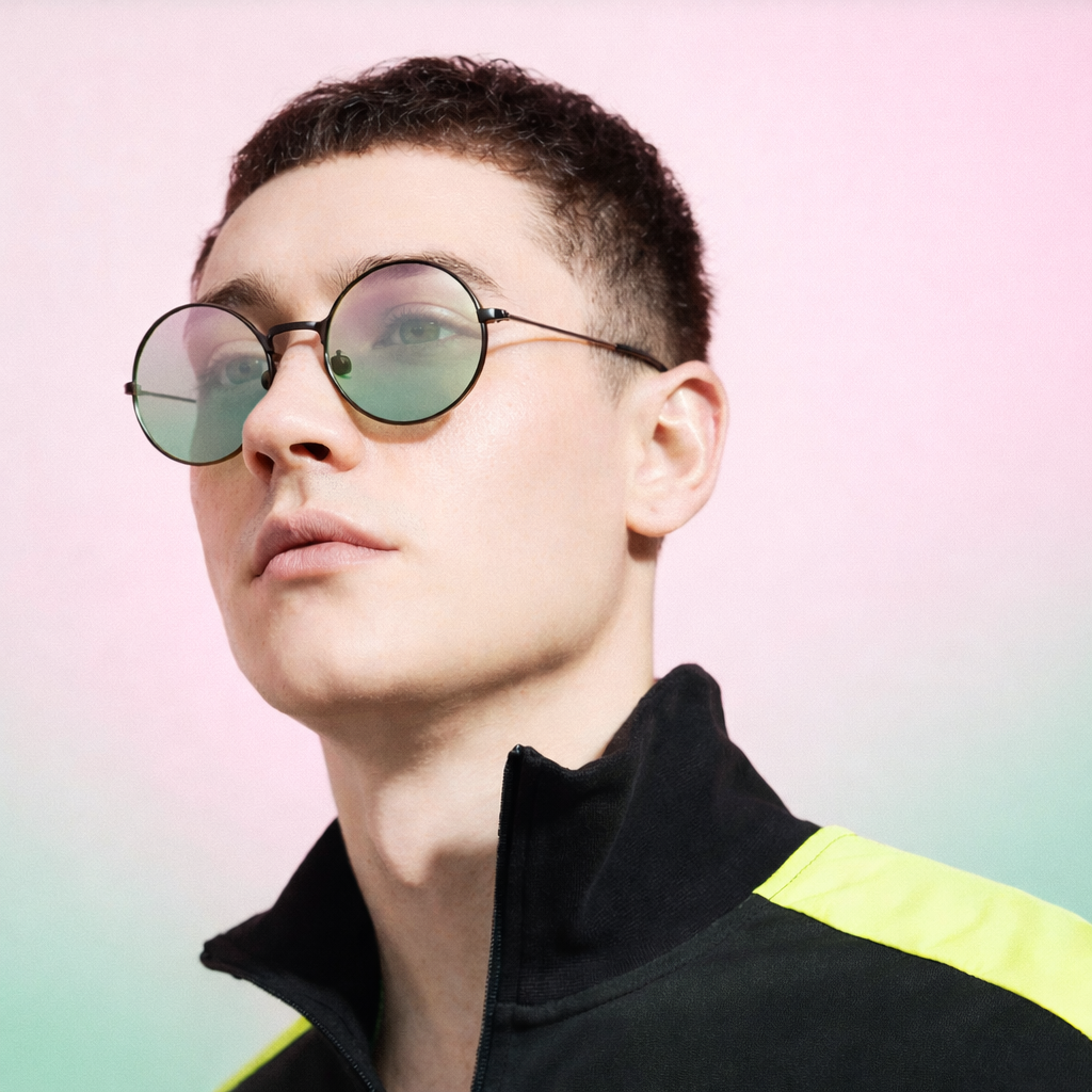 Gafas Redondas Lennon Retro Lente Verde - At Night Sunglasses