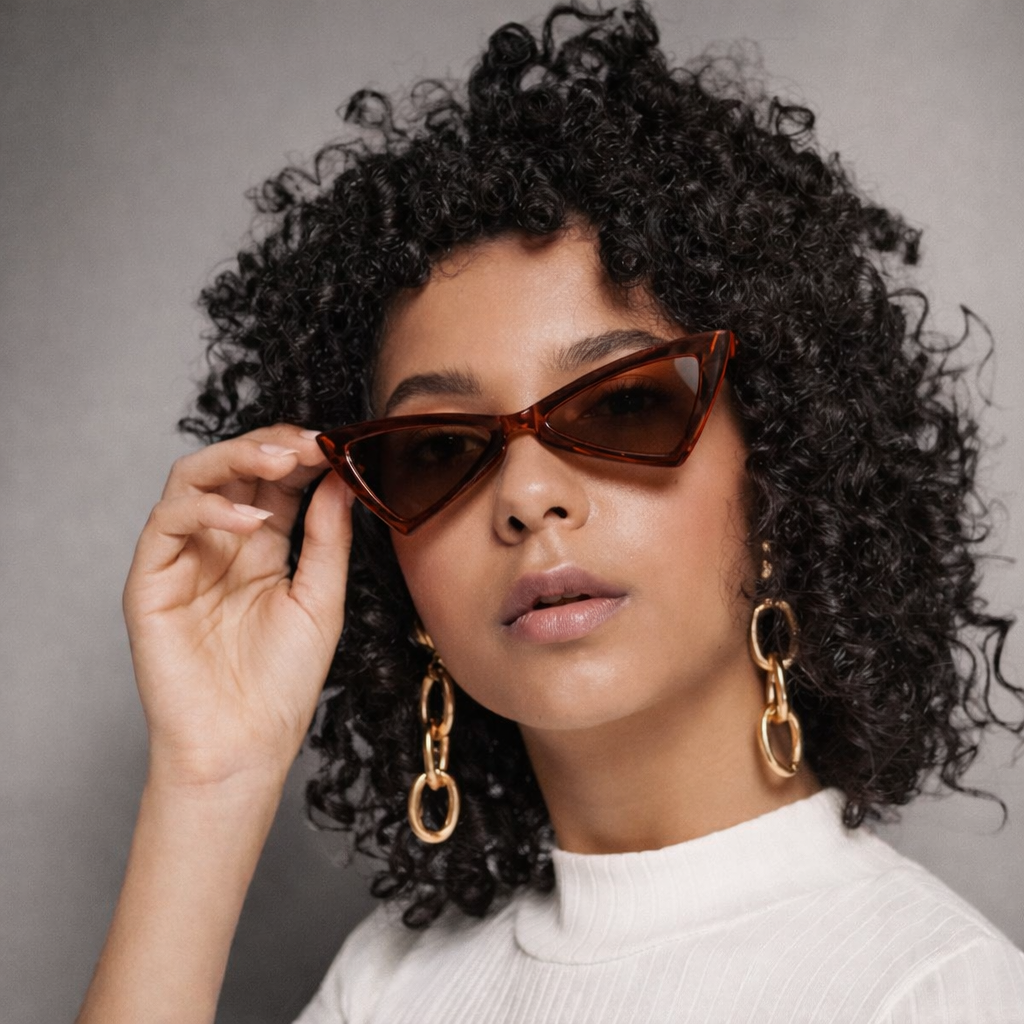 Gafas Triangulares Sharp Negro o Café | Estilo Retro & Moderno – At Night Sunglasses