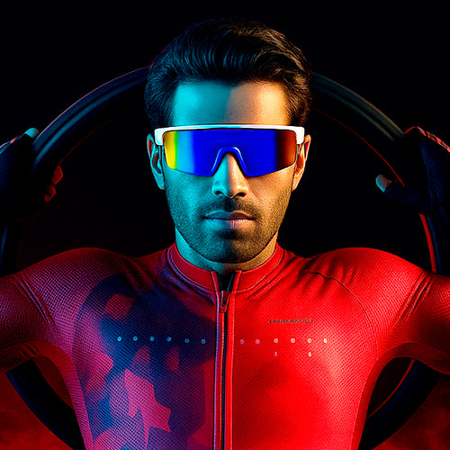 Gafas de Sol At Night - Oakley Sport White Blue Vision UV400