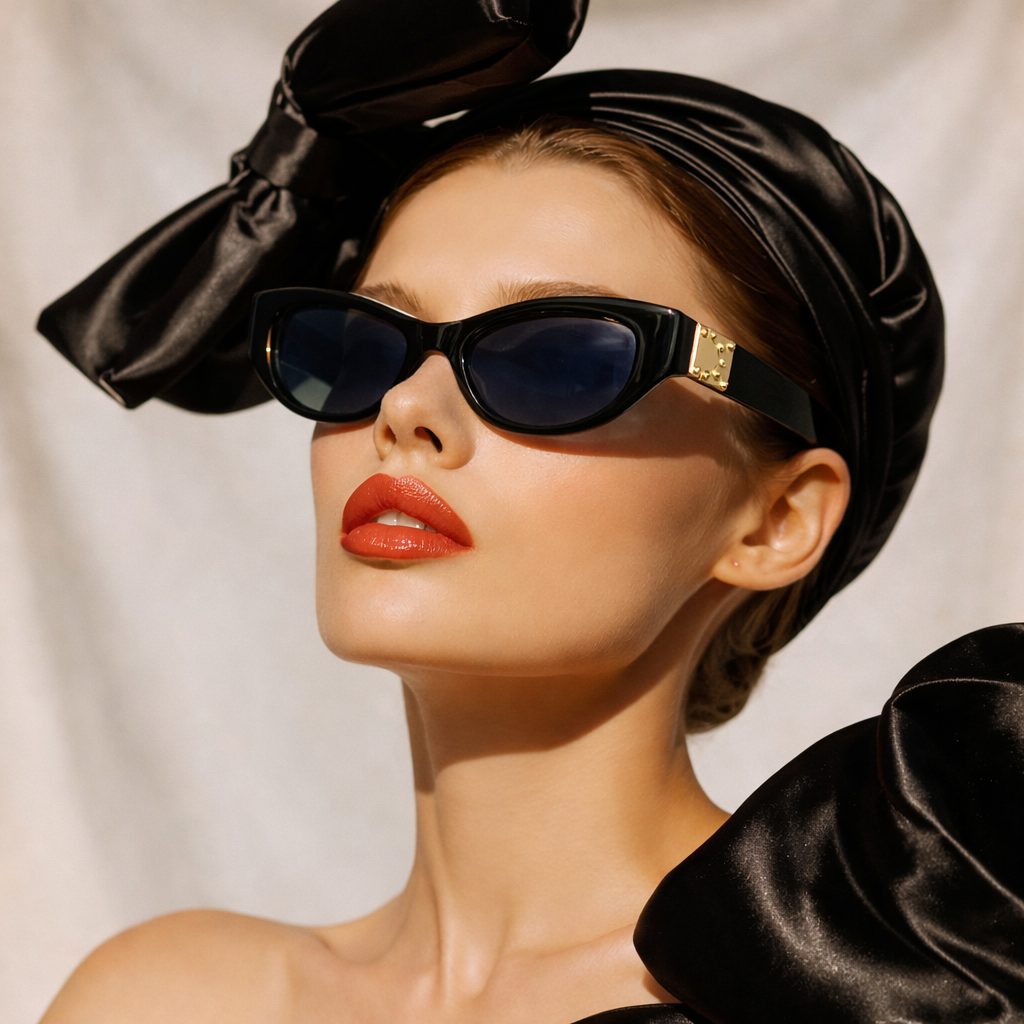 Gafas de Sol Black Blade - Lente Azul / Detalles Dorados