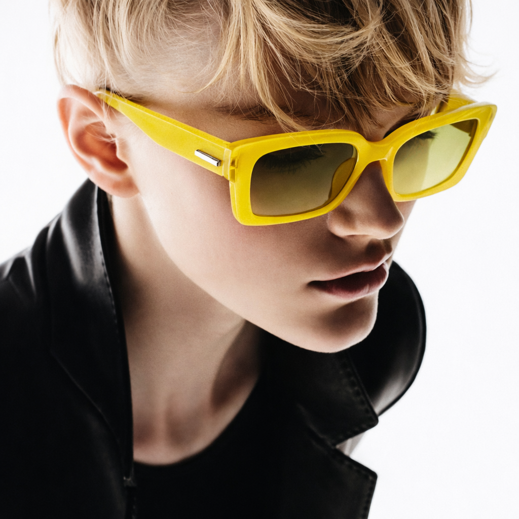 Gafas de Sol Cat Eye Narrow Retro Amarillas UV400 - At Night Sunglasses