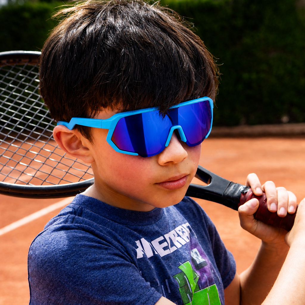 Gafas de Sol Deportivas Kids Azules | Protección UV400 y Estilo Futurista