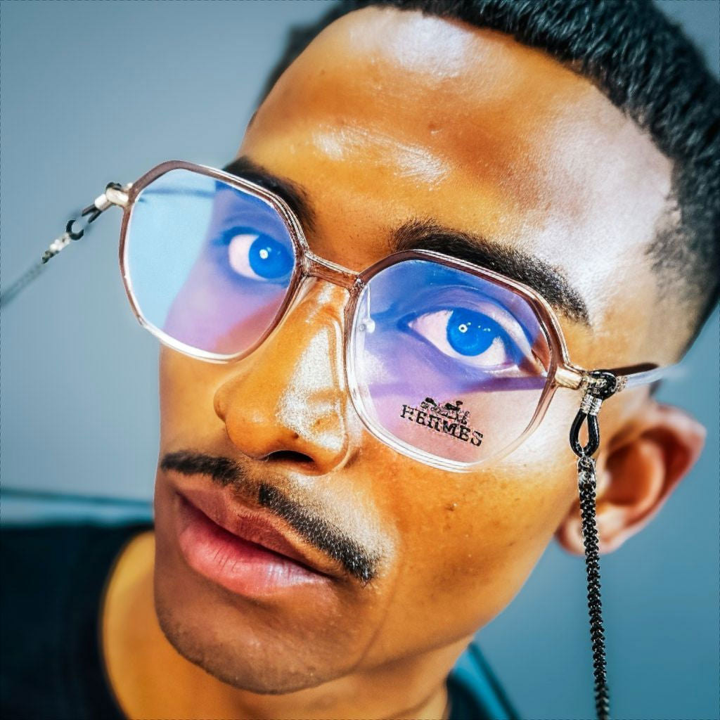 Marco Óptico Hexagonal Transparente Hermès con BlueBlock Unisex