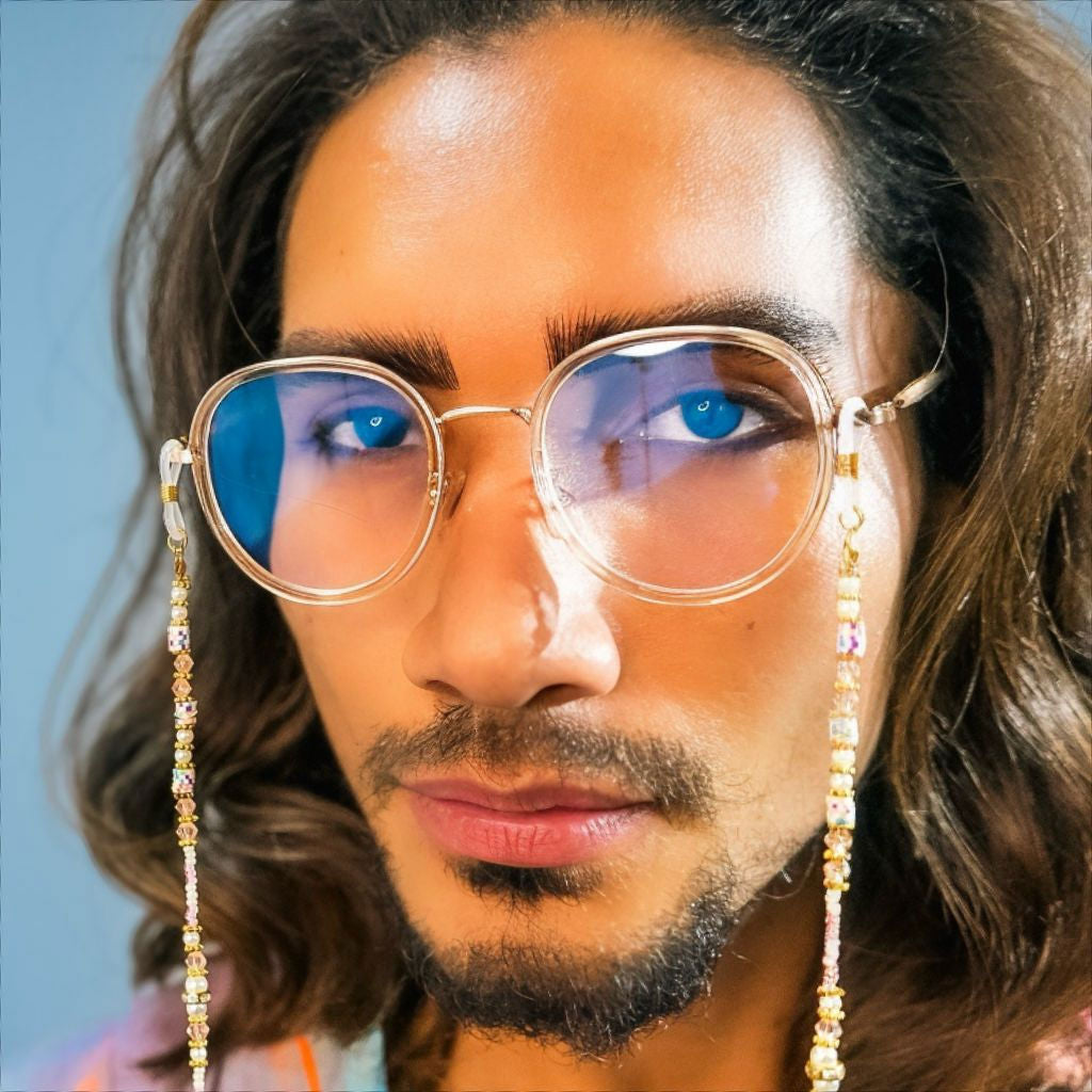 Marco Óptico Premium Retro Round Champagne con BlueBlock - At Night Sunglasses