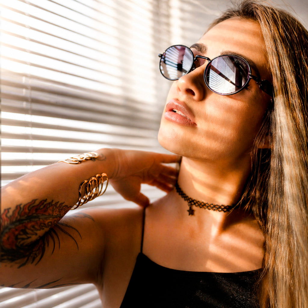 Miu Miu Round Icon Luxury – Black & Gold Collection | At Night Sunglasses