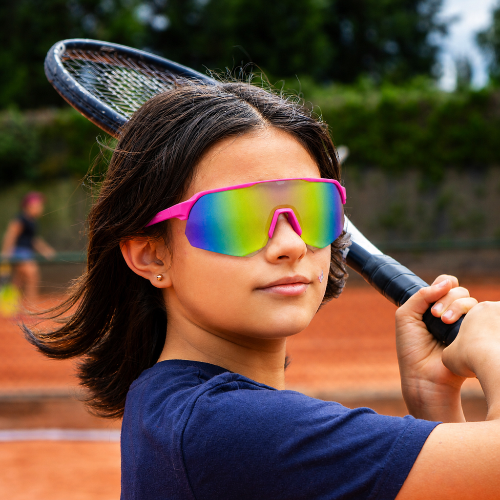 Gafas Deportivas Kids Rosadas Curve | Diseño Curvo UV400 At Night