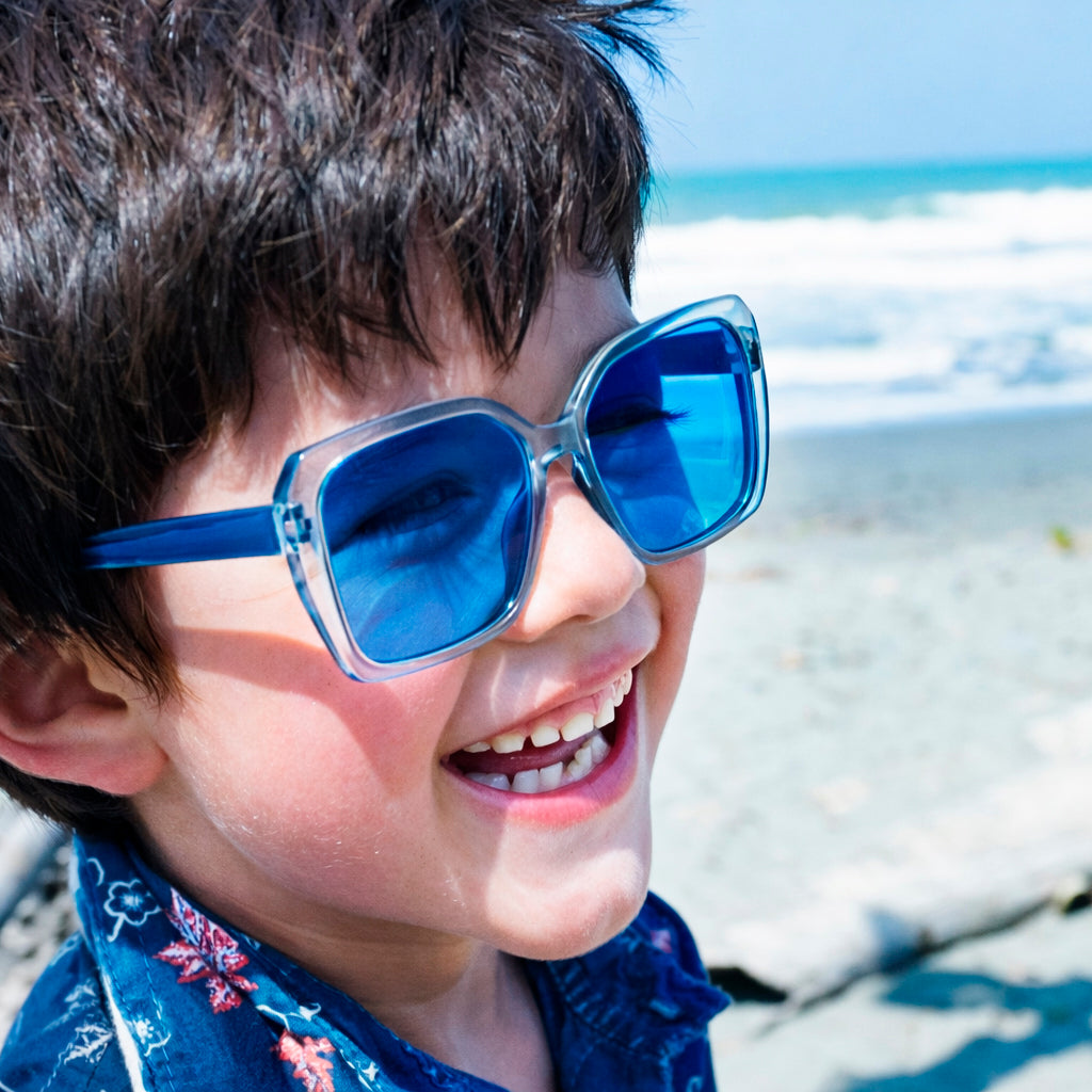 Gafas Kids Rectangulares Transparentes y Azules | Lentes Celestes UV400 At Night