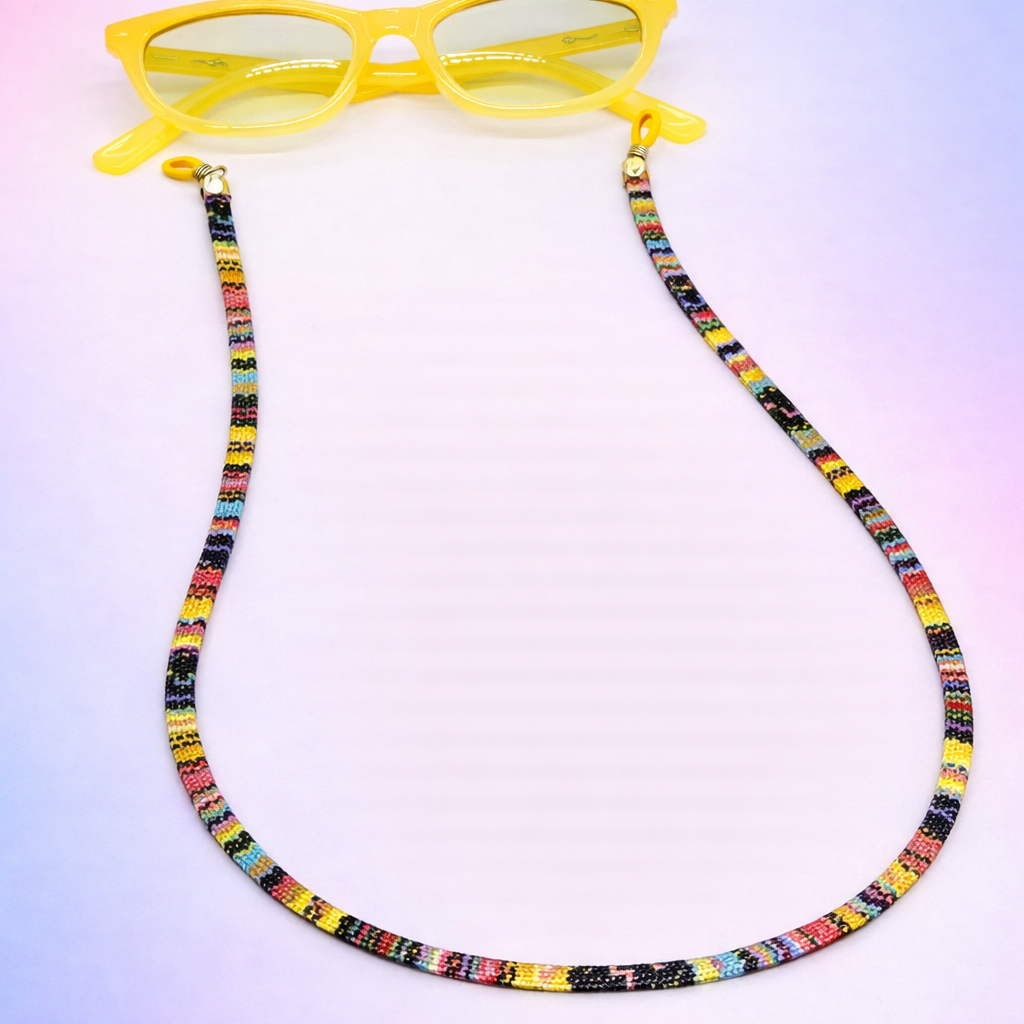 Sujetagafas Étnico Tejido Delgado Multicolor – Ligero, Flexible e Ideal para Uso Diario