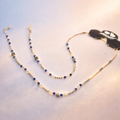 Sujetagafas Murano Azul y Perlas – Cadena para Gafas Elegante con Cristales Azul Profundo