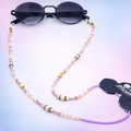 Sujetagafas Murano lila con perlas y cristales elegantes con detalles dorados | Ideal para uso diario (Copia)