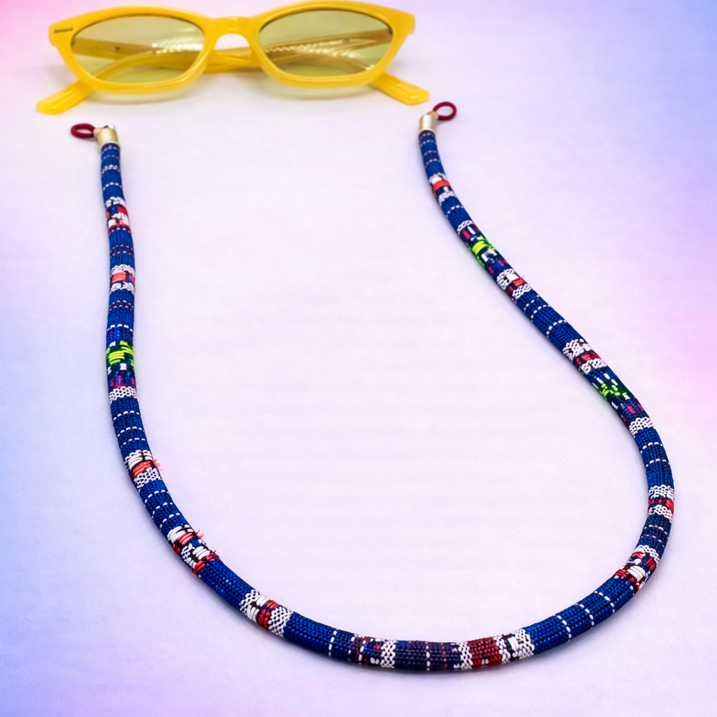 Sujetagafas étnico tejido multicolor para gafas – cómodo, resistente e ideal para uso diario