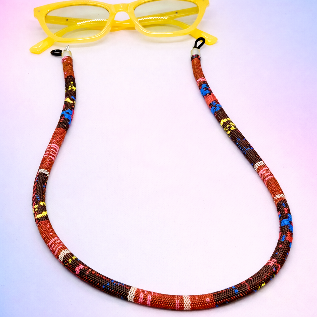 Sujetagafas étnico tejido multicolor para gafas – cómodo, resistente e ideal para uso diario
