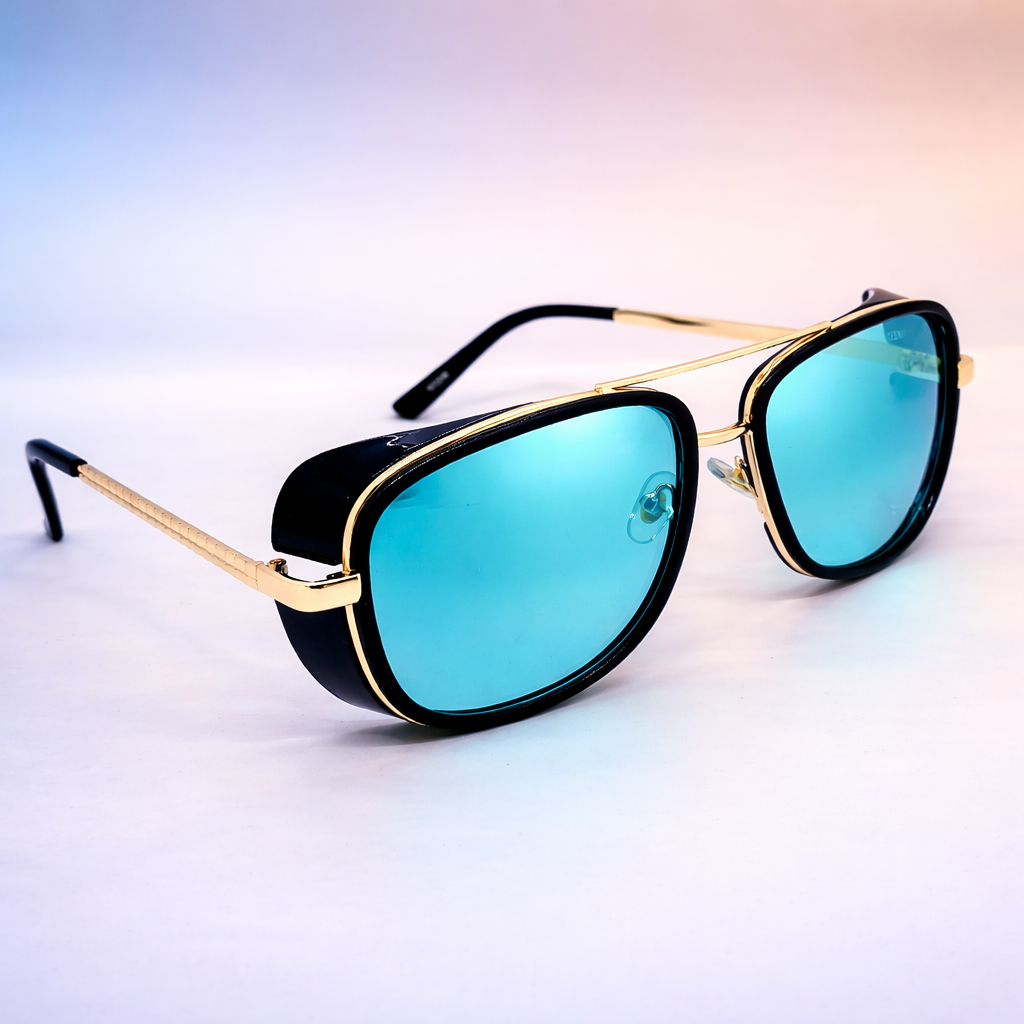 Tony Stark Icon Aviator – Blue & Yellow Edition | At Night Sunglasses