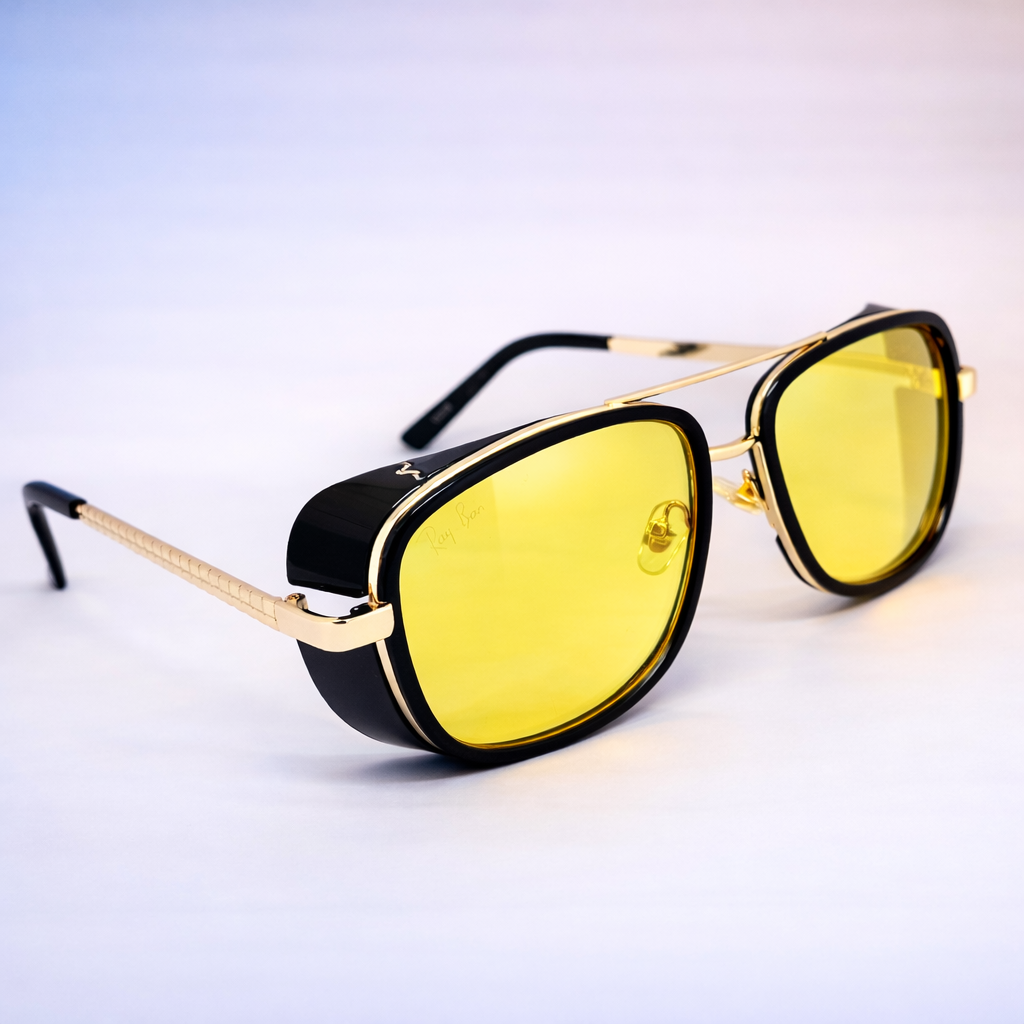 Tony Stark Icon Aviator – Blue & Yellow Edition | At Night Sunglasses