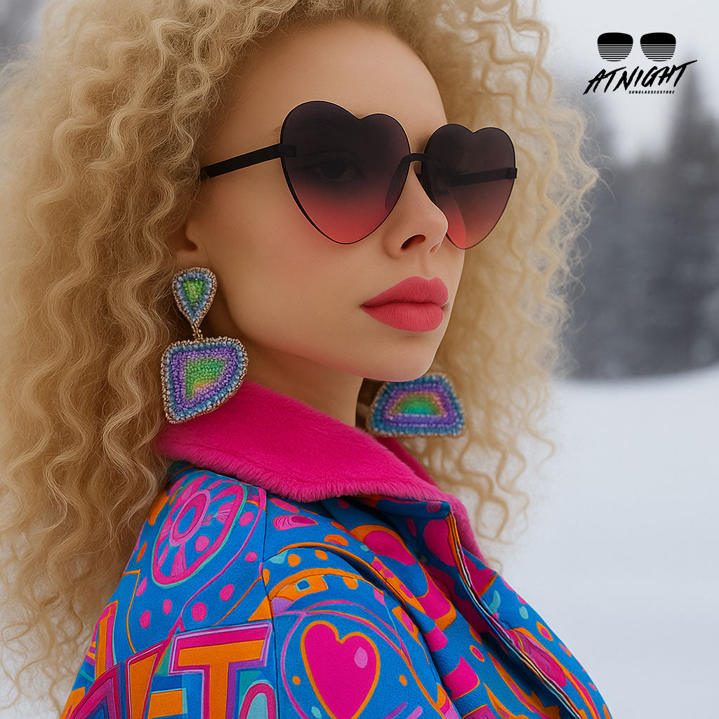 Gafas de Sol At Night Corazón sin marco | Estilo Retro y Toque Romántico