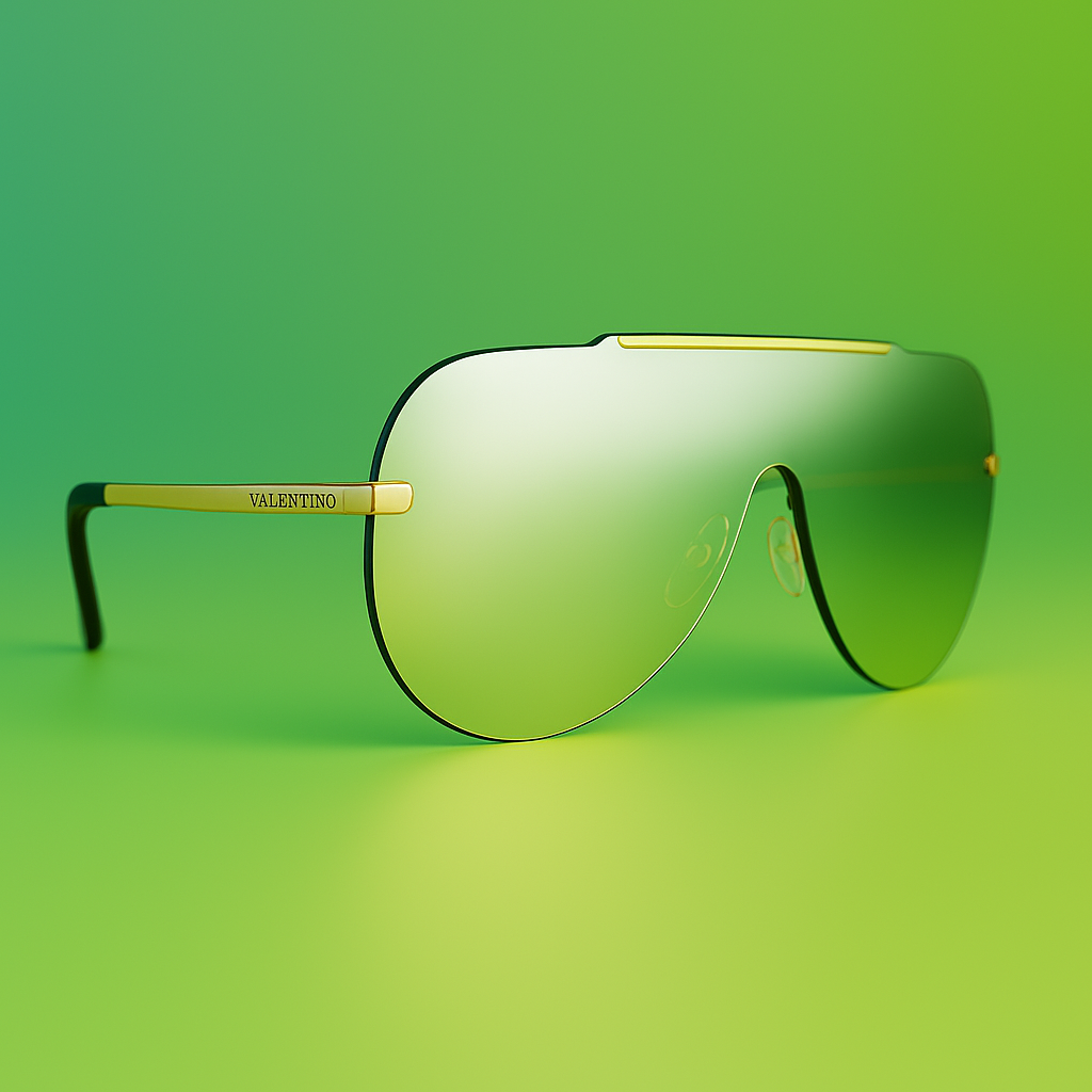 Gafas de Sol Valentino Unilente Cromado Dorado - Estilo Retro Futurista UV400