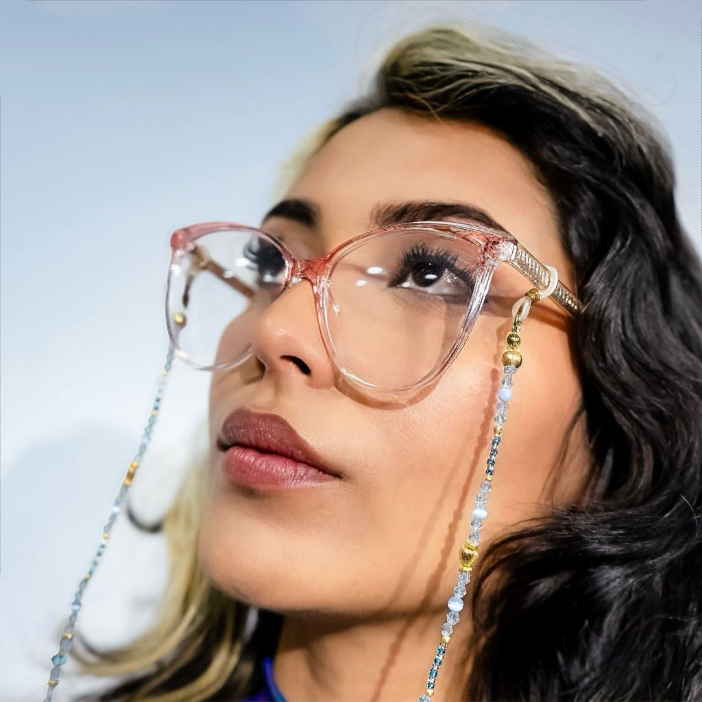 Gafas Ópticas Cat Eye Diamond Cut Rosado Transparente con BlueBlock - TR90 Ultraliviano